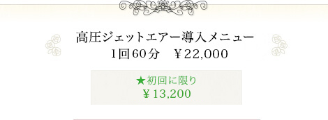 高圧ジェットエアー導入 ¥22,000